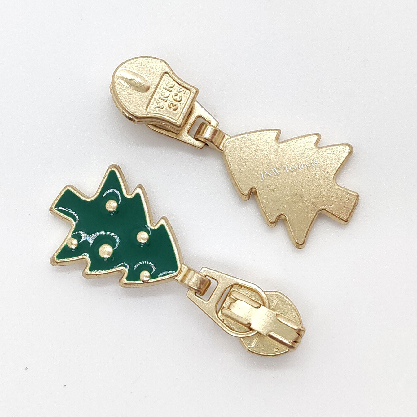 Gold christmas trees Shape YKK® Coil Zipper Sliders #3