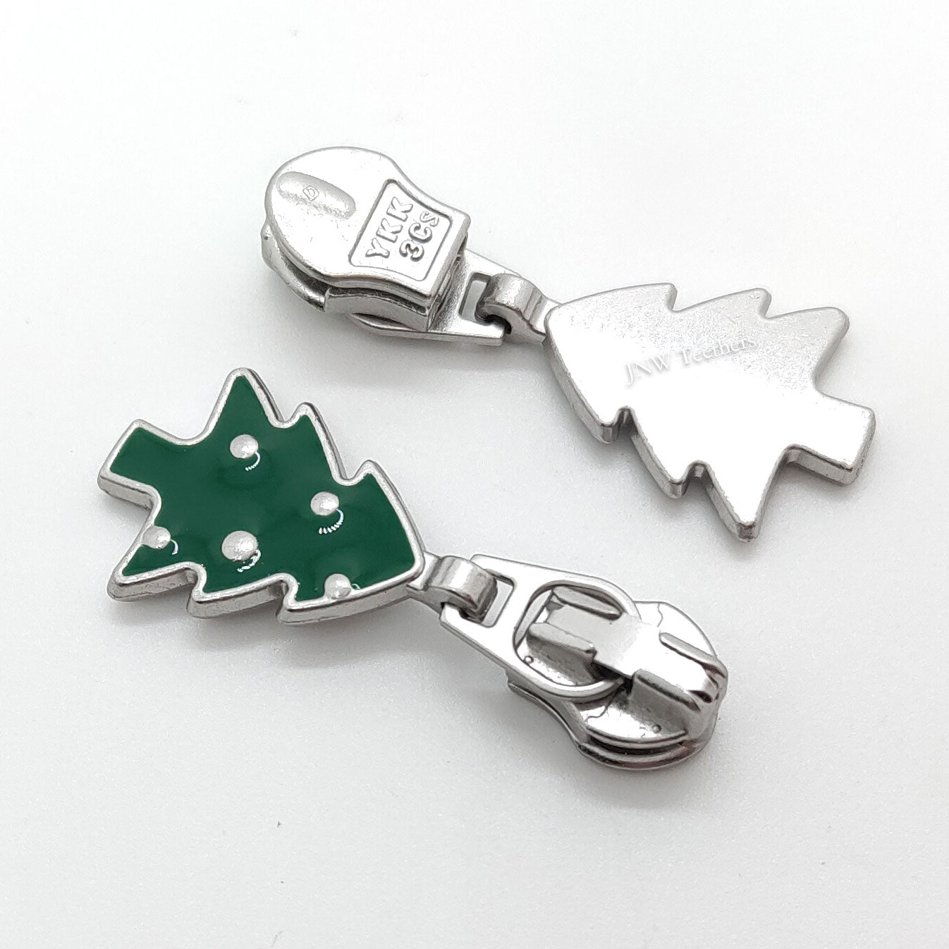 Silver christmas trees Shape YKK® Coil Zipper Sliders #3