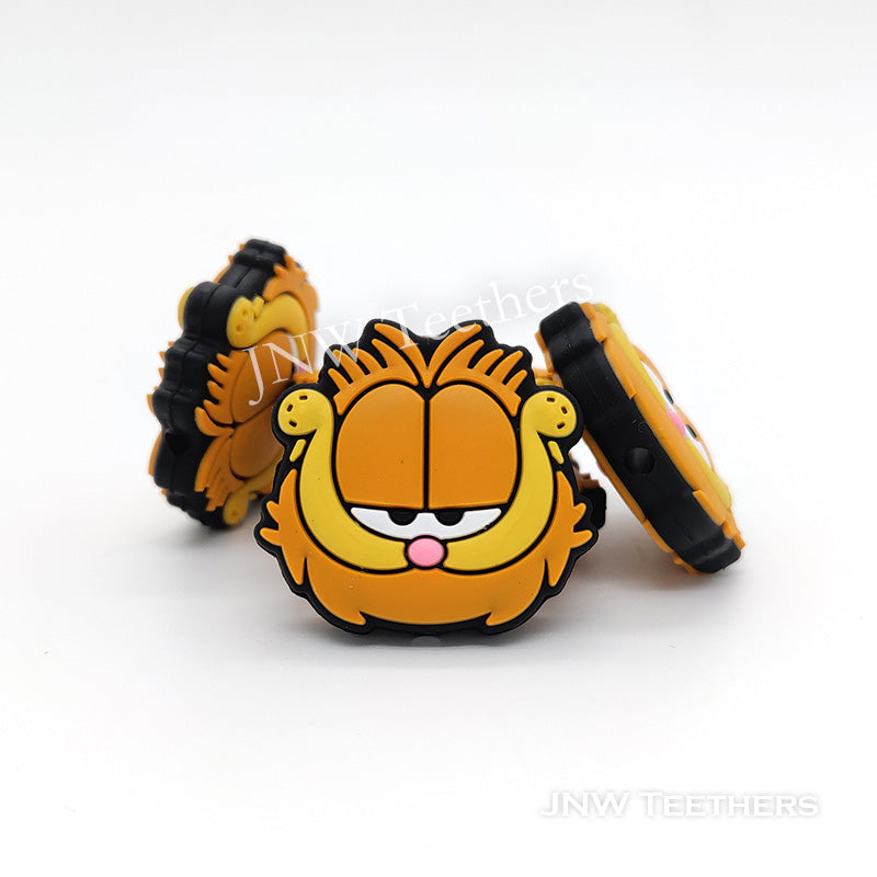 Cartoon Yellow Cat Silicone Focal Beads