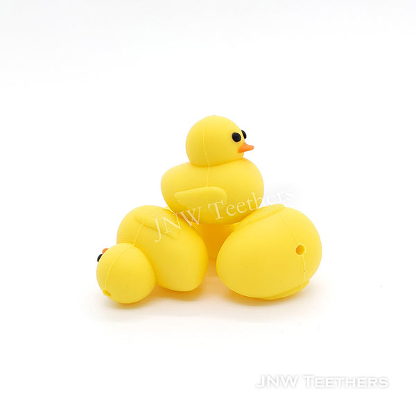 Stereoscopic Yellow Duck Silicone Focal Beads