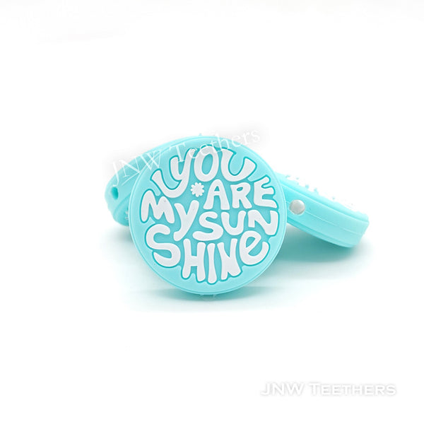 You are my sunshine silicone focal beads blue