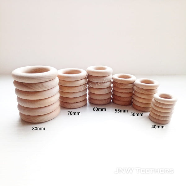 Various Sizes Natural Untreated Beech Wood Rings