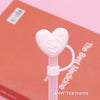 Pack 30 10mm Valentine's Day Heart Silicone Straw Topper Covers