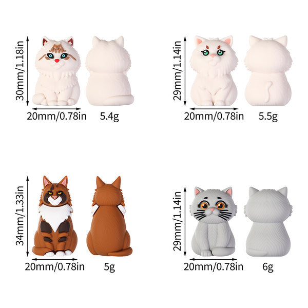 3D Cat Silicone Focal Beads