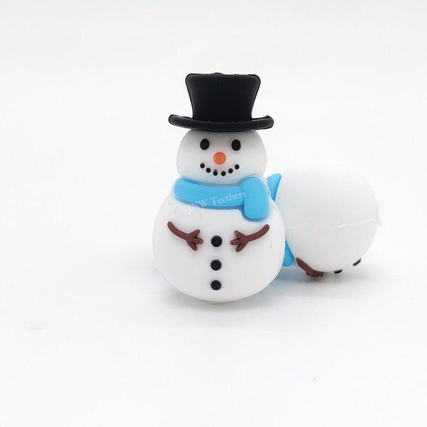 3D snowman Silicone Focal Beads