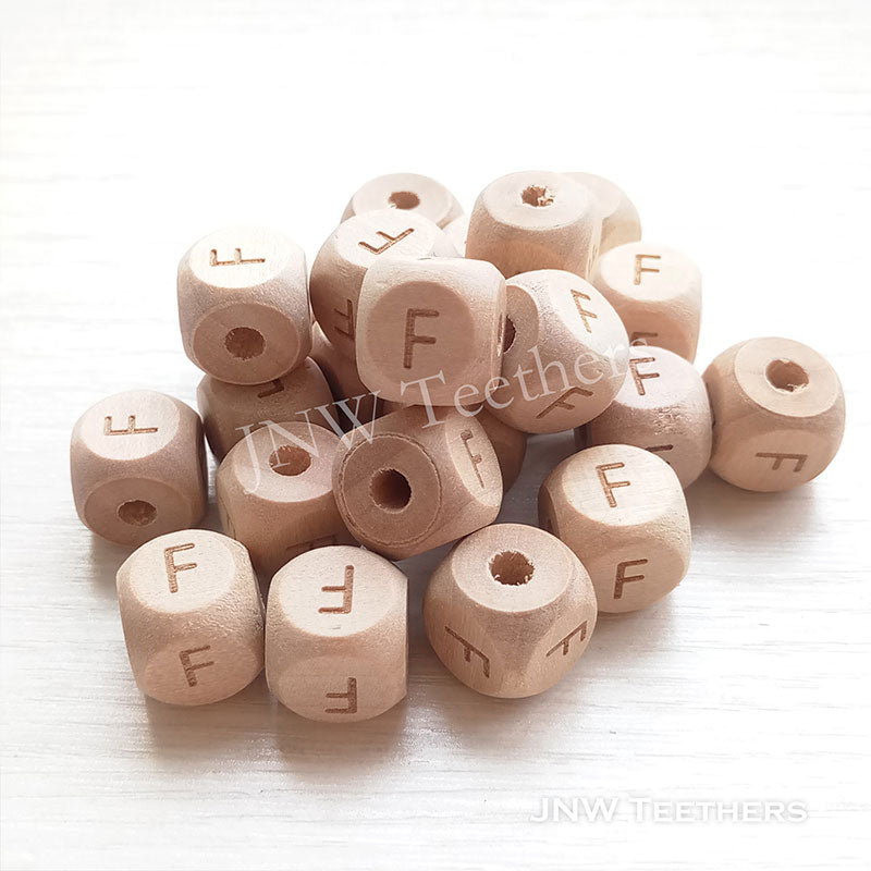 Alphabet Beech Wood Beads Letter F