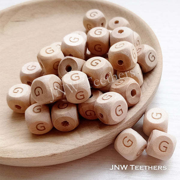Alphabet Beech Wood Beads Letter G
