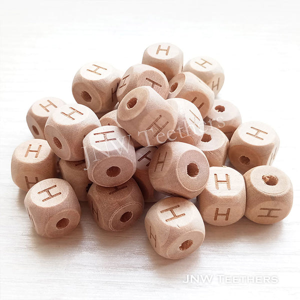 Alphabet Beech Wood Beads Letter H.