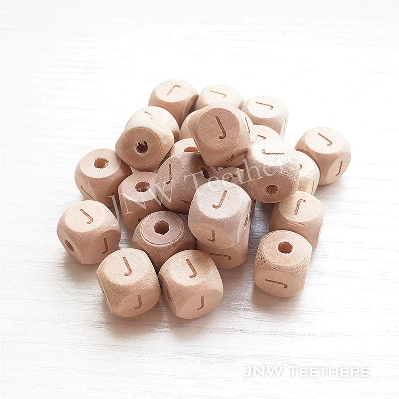 Alphabet Beech Wood Beads Letter J