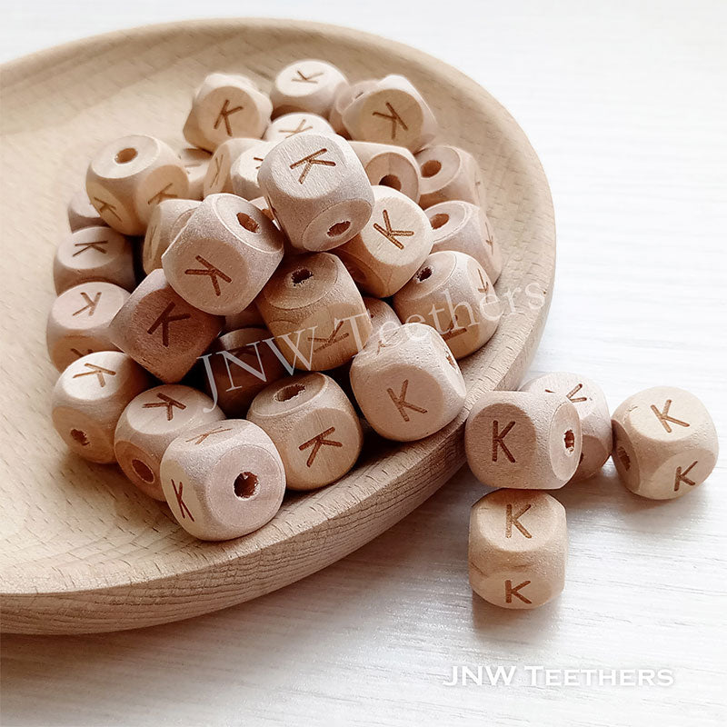 Alphabet Beech Wood Beads Letter K