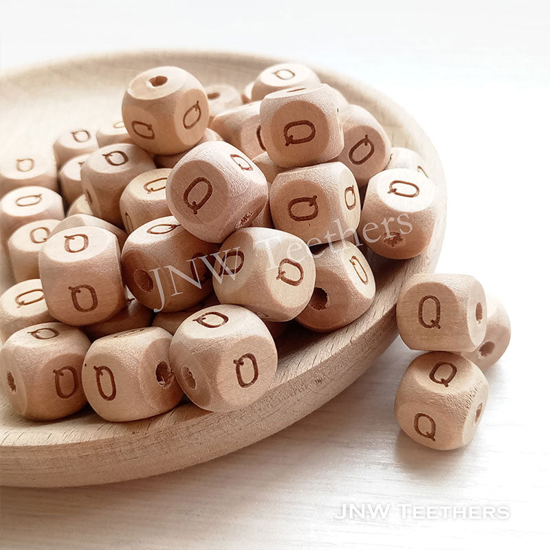 Alphabet Beech Wood Beads Letter Q