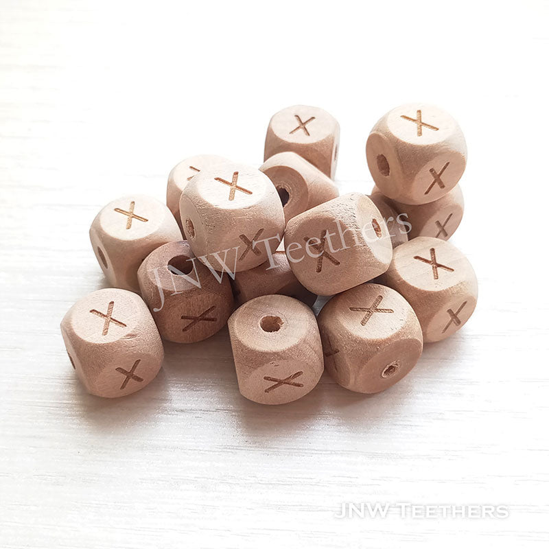 Alphabet Maple Wood Beads Letter X