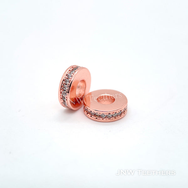 rose gold 9mm Zircon Bead Spacers