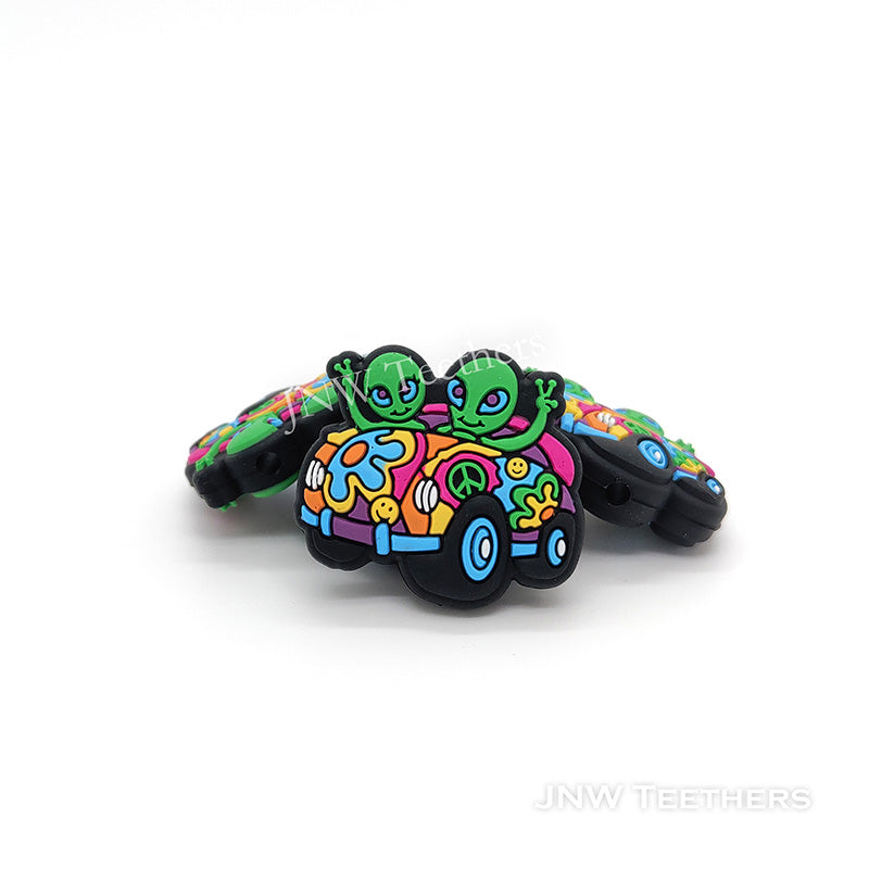 Alien in Car Silicone Focal Beads