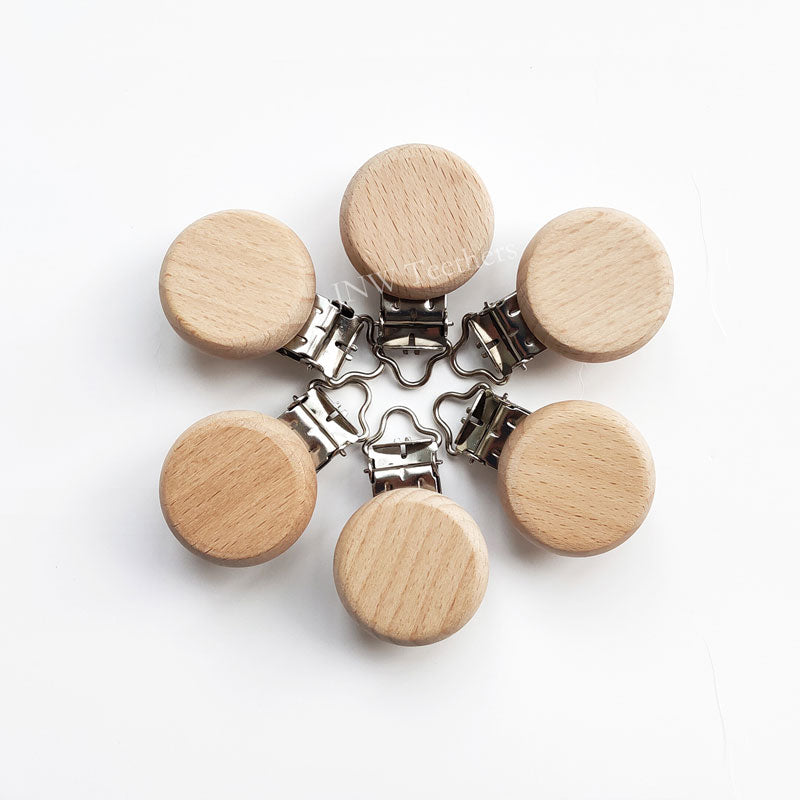 Beech Wood Plain Round Clip