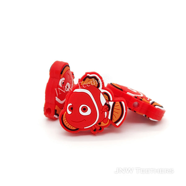 Red Fish Nemo Silicone Focal Beads