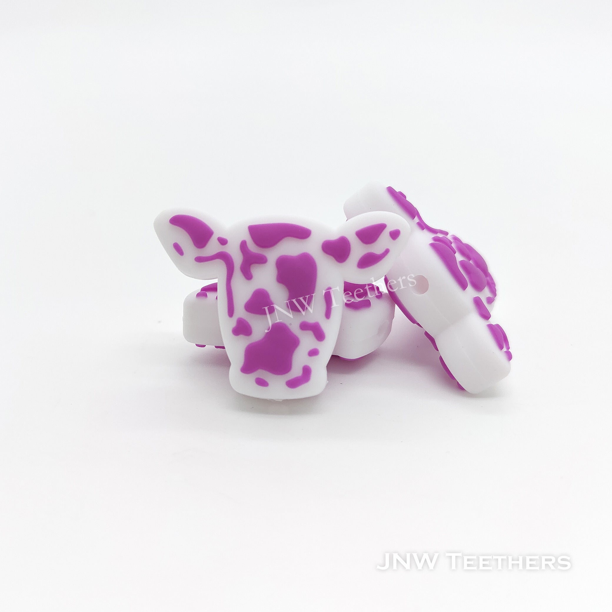 Cow Head Silicone Focal Beads Purple 