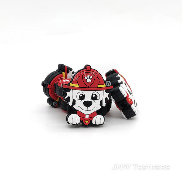 Dalmatian Dog Fireman Silicone Focal Beads