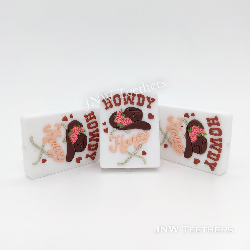 Howdy honey hat silicone focal beads