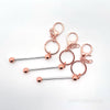 Rose Gold Beadable Bar Keychains