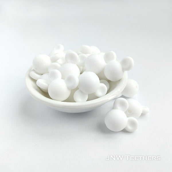 White Silicone Mickey Pearls