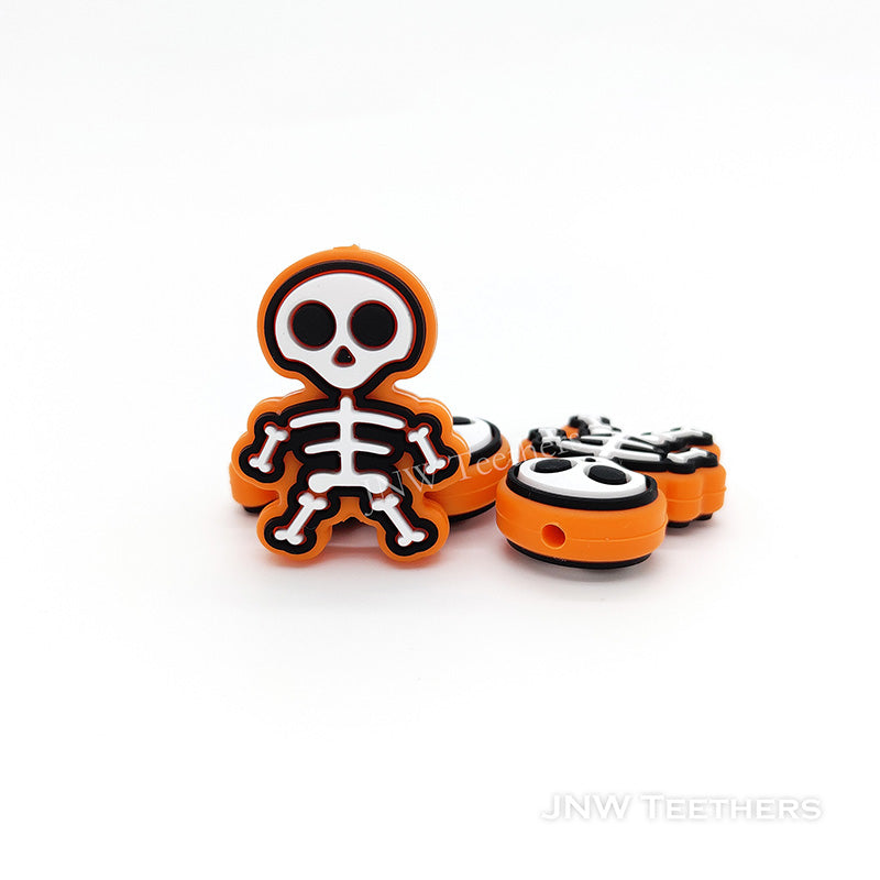 Orange Skeleton Silicone Focal Beads