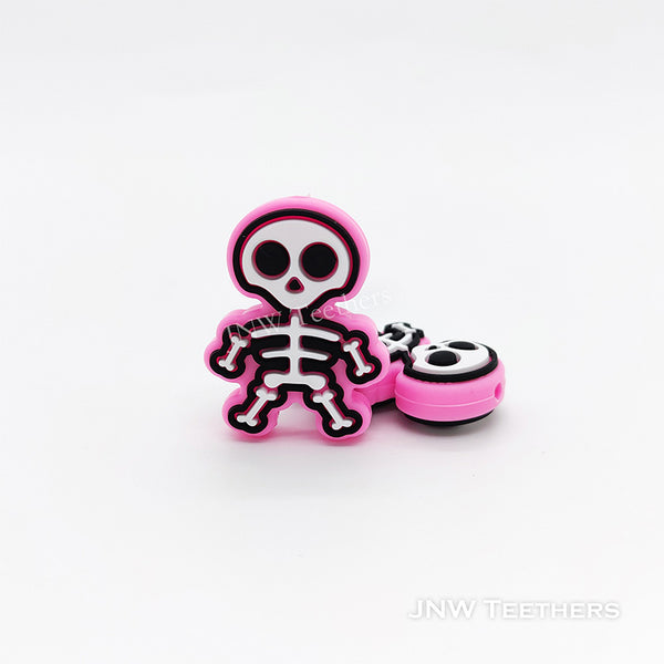 Pink Skeleton Silicone Focal Beads