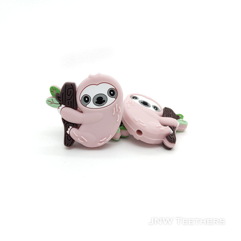 Pink sloth silicone animal shaped pearls wholesale