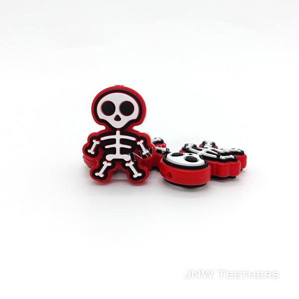 Red Skeleton Silicone Focal Beads