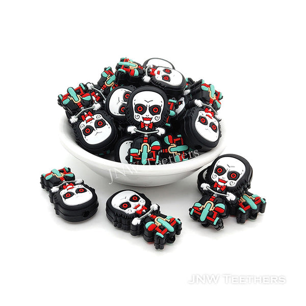 Skull Driving Motorbike Silicone Focal Beads