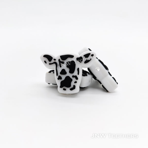 Black Cow Head Silicone Focal Beads