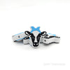 Blue Cow Heads Silicone Focal Beads
