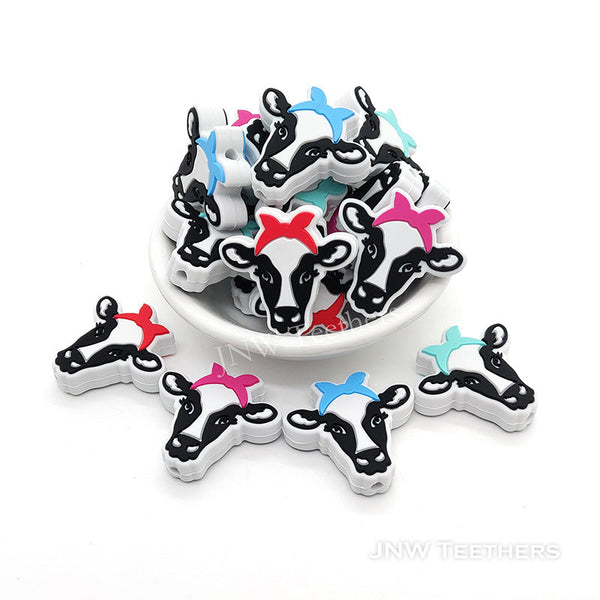 Pack 5 Cow Heads Silicone Focal Beads