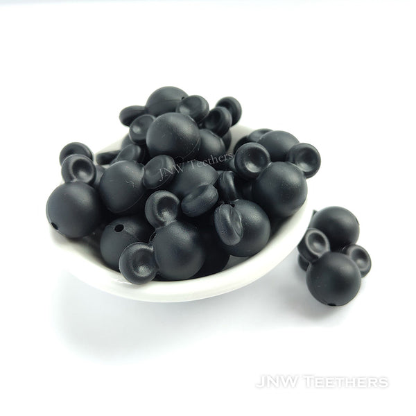 Black Silicone Mickey Beads