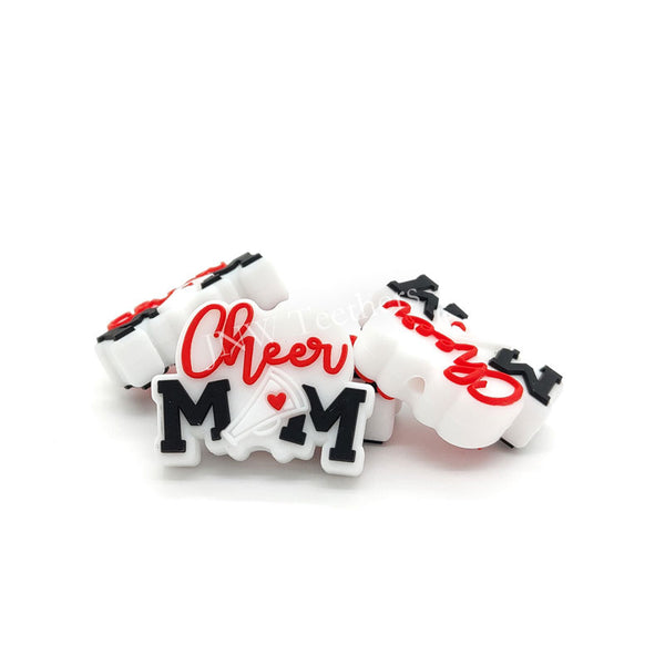 Cheer Mom silicone focal beads