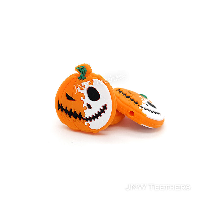 Skull Face Pumpkin Silicone Focal Beads