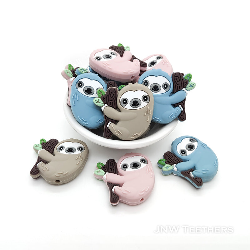 Silicone sloths focal beads