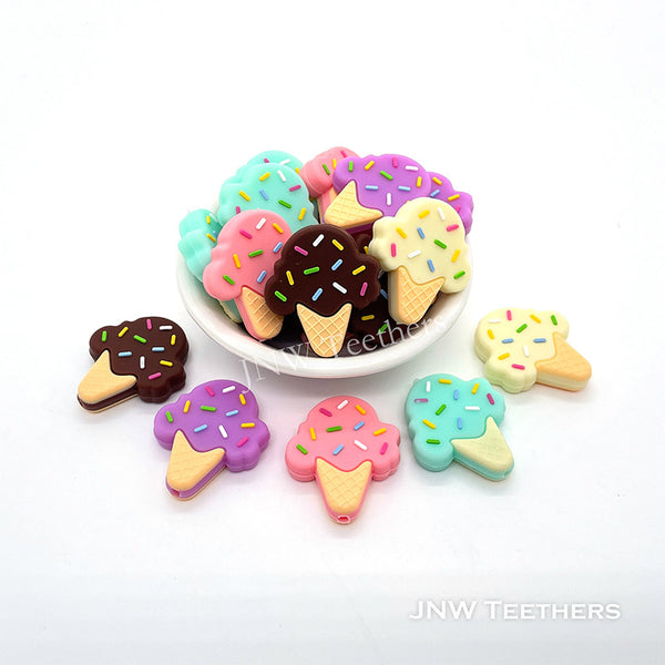 Sprinkle Ice Cream Cone Silicone Focal Beads