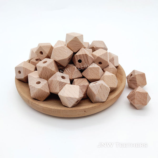 Wood hexagon beads 18mm