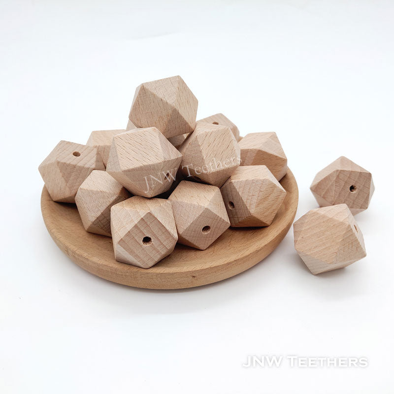 25mm hexagon wood beads