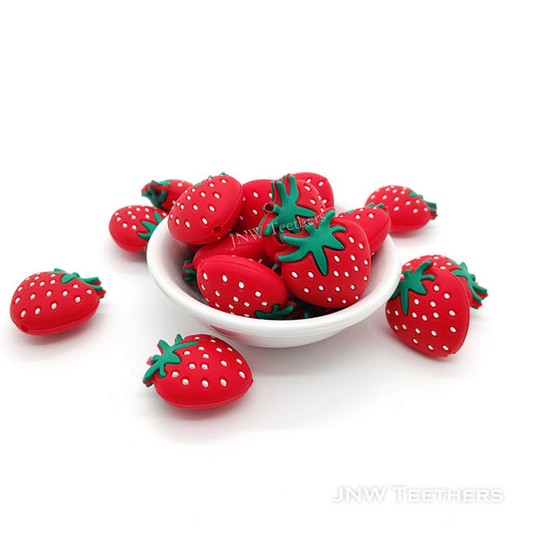 Strawberry Silicone Focal Beads